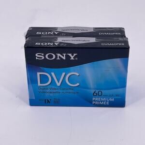 Sony 2 Mini DVC Digital Video Cassettes SP 60 min LP 90 min Item DVM60PRR NEW